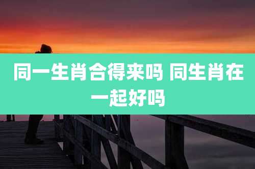 同一生肖合得来吗 同生肖在一起好吗