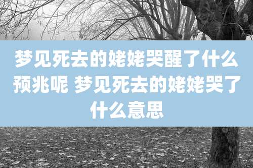 梦见死去的姥姥哭醒了什么预兆呢 梦见死去的姥姥哭了什么意思