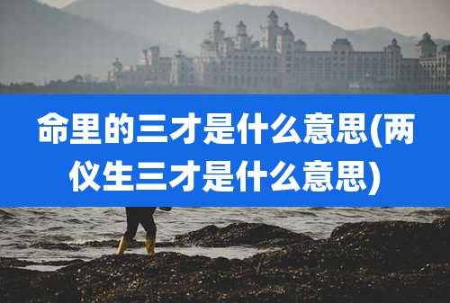 命里的三才是什么意思(两仪生三才是什么意思)