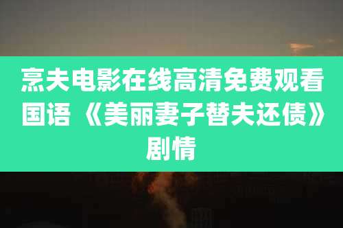 烹夫电影在线高清免费观看国语 《美丽妻子替夫还债》剧情