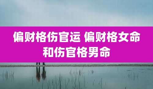 偏财格伤官运 偏财格女命和伤官格男命