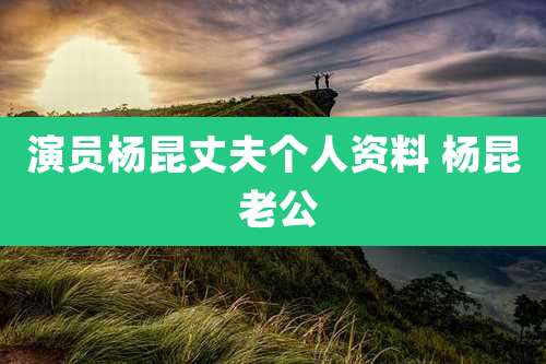 演员杨昆丈夫个人资料 杨昆 老公