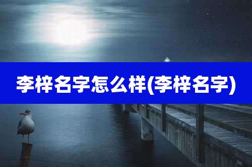 李梓名字怎么样(李梓名字)