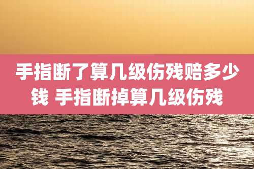 手指断了算几级伤残赔多少钱 手指断掉算几级伤残