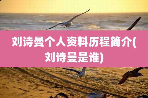 刘诗曼个人资料历程简介(刘诗曼是谁)