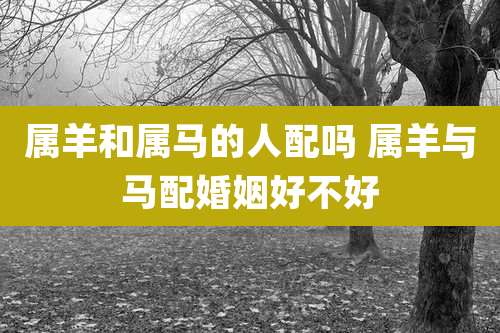 属羊和属马的人配吗 属羊与马配婚姻好不好