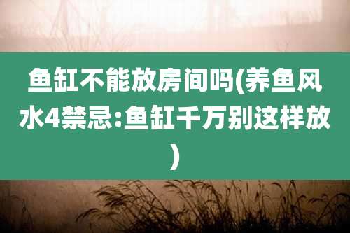 鱼缸不能放房间吗(养鱼风水4禁忌:鱼缸千万别这样放)