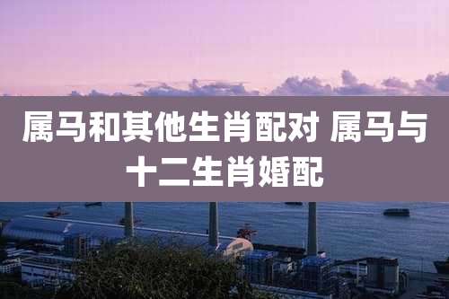 属马和其他生肖配对 属马与十二生肖婚配
