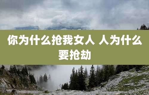 你为什么抢我女人 人为什么要抢劫