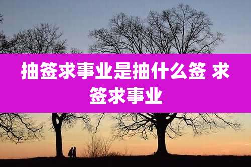 抽签求事业是抽什么签 求签求事业