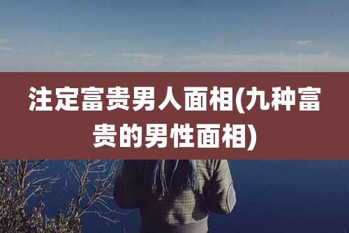注定富贵男人面相(九种富贵的男性面相)