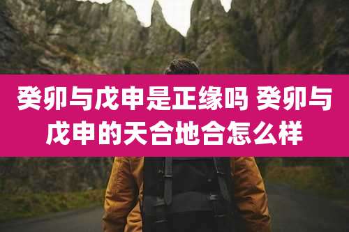 癸卯与戊申是正缘吗 癸卯与戊申的天合地合怎么样