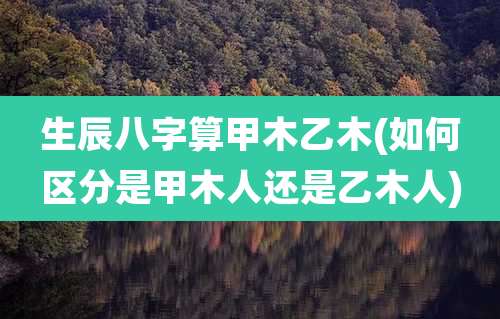 生辰八字算甲木乙木(如何区分是甲木人还是乙木人)