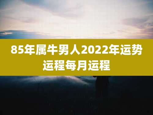 85年属牛男人2022年运势运程每月运程