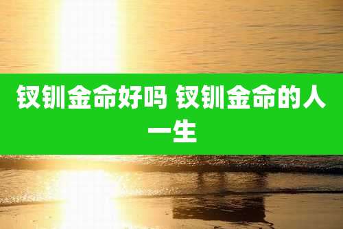 钗钏金命好吗 钗钏金命的人一生