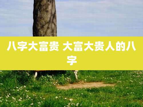 八字大富贵 大富大贵人的八字
