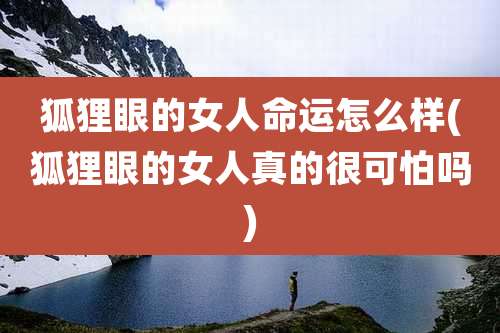 狐狸眼的女人命运怎么样(狐狸眼的女人真的很可怕吗)