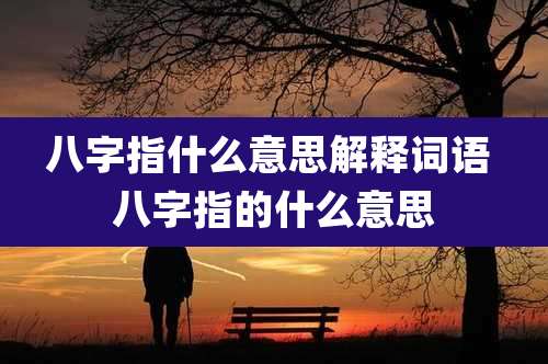 八字指什么意思解释词语 八字指的什么意思
