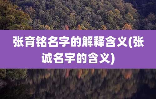 张育铭名字的解释含义(张诚名字的含义)