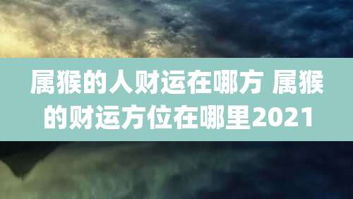 属猴的人财运在哪方 属猴的财运方位在哪里2021