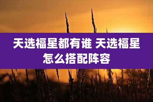 天选福星都有谁 天选福星怎么搭配阵容