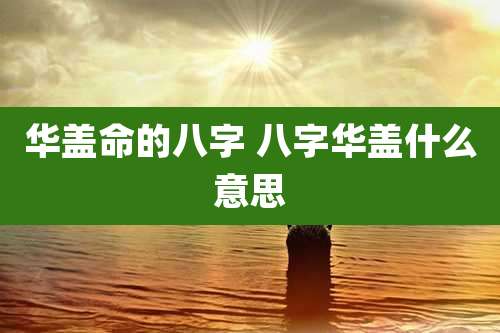 华盖命的八字 八字华盖什么意思