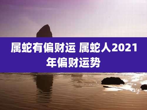 属蛇有偏财运 属蛇人2021年偏财运势