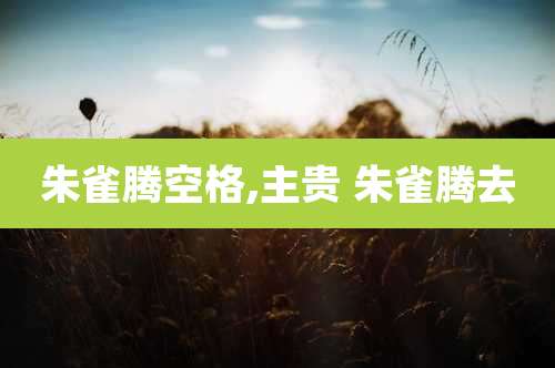 朱雀腾空格,主贵 朱雀腾去