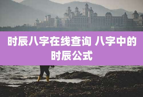 时辰八字在线查询 八字中的时辰公式
