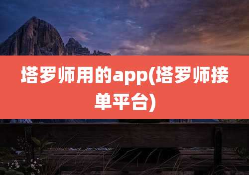 塔罗师用的app(塔罗师接单平台)