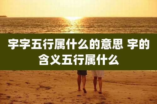 宇字五行属什么的意思 宇的含义五行属什么