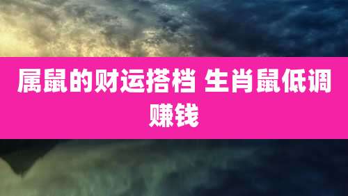 属鼠的财运搭档 生肖鼠低调赚钱