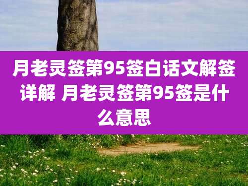 月老灵签第95签白话文解签详解 月老灵签第95签是什么意思