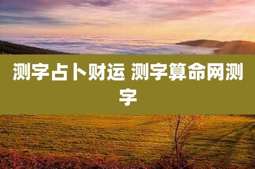 测字占卜财运 测字算命网测字