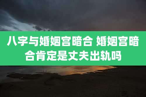 八字与婚姻宫暗合 婚姻宫暗合肯定是丈夫出轨吗