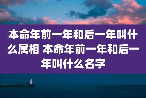 本命年前一年和后一年叫什么属相 本命年前一年和后一年叫什么名字