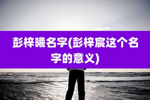 彭梓曦名字(彭梓宸这个名字的意义)