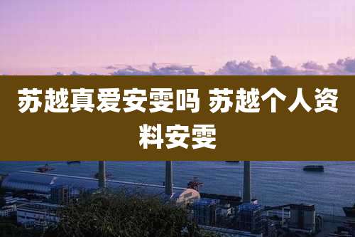 苏越真爱安雯吗 苏越个人资料安雯