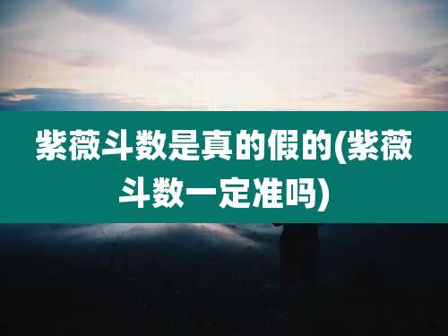 紫薇斗数是真的假的(紫薇斗数一定准吗)