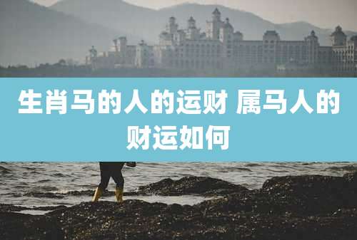 生肖马的人的运财 属马人的财运如何
