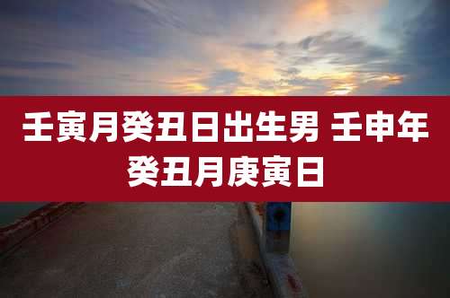 壬寅月癸丑日出生男 壬申年癸丑月庚寅日