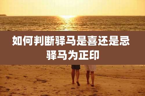 如何判断驿马是喜还是忌 驿马为正印