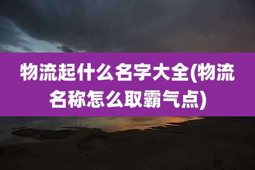 物流起什么名字大全(物流名称怎么取霸气点)