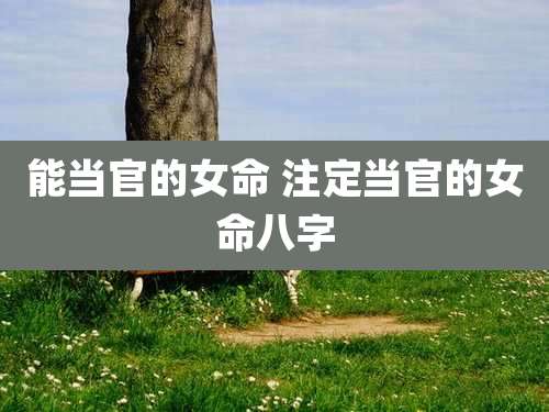 能当官的女命 注定当官的女命八字