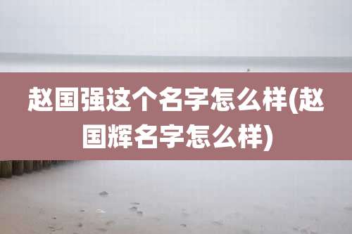 赵国强这个名字怎么样(赵国辉名字怎么样)