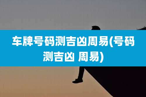 车牌号码测吉凶周易(号码测吉凶 周易)