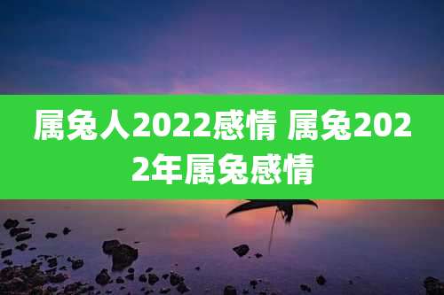 属兔人2022感情 属兔2022年属兔感情