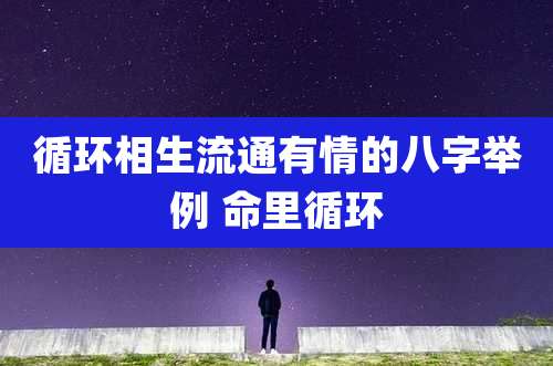 循环相生流通有情的八字举例 命里循环