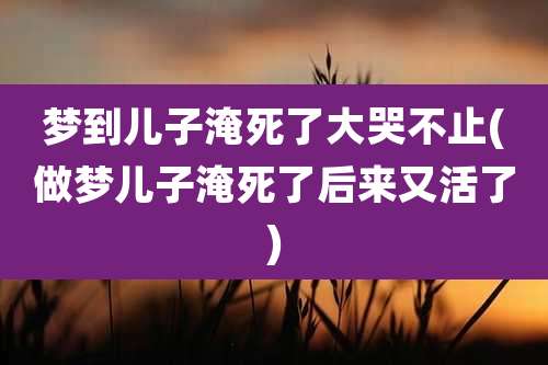梦到儿子淹死了大哭不止(做梦儿子淹死了后来又活了)