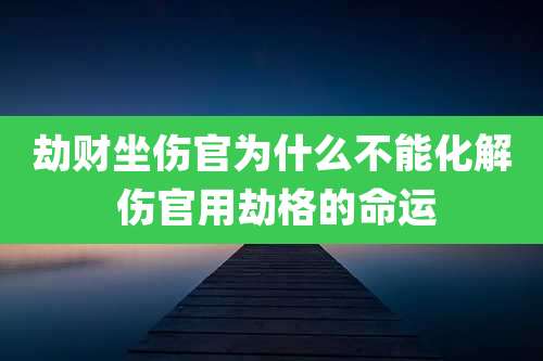 劫财坐伤官为什么不能化解 伤官用劫格的命运